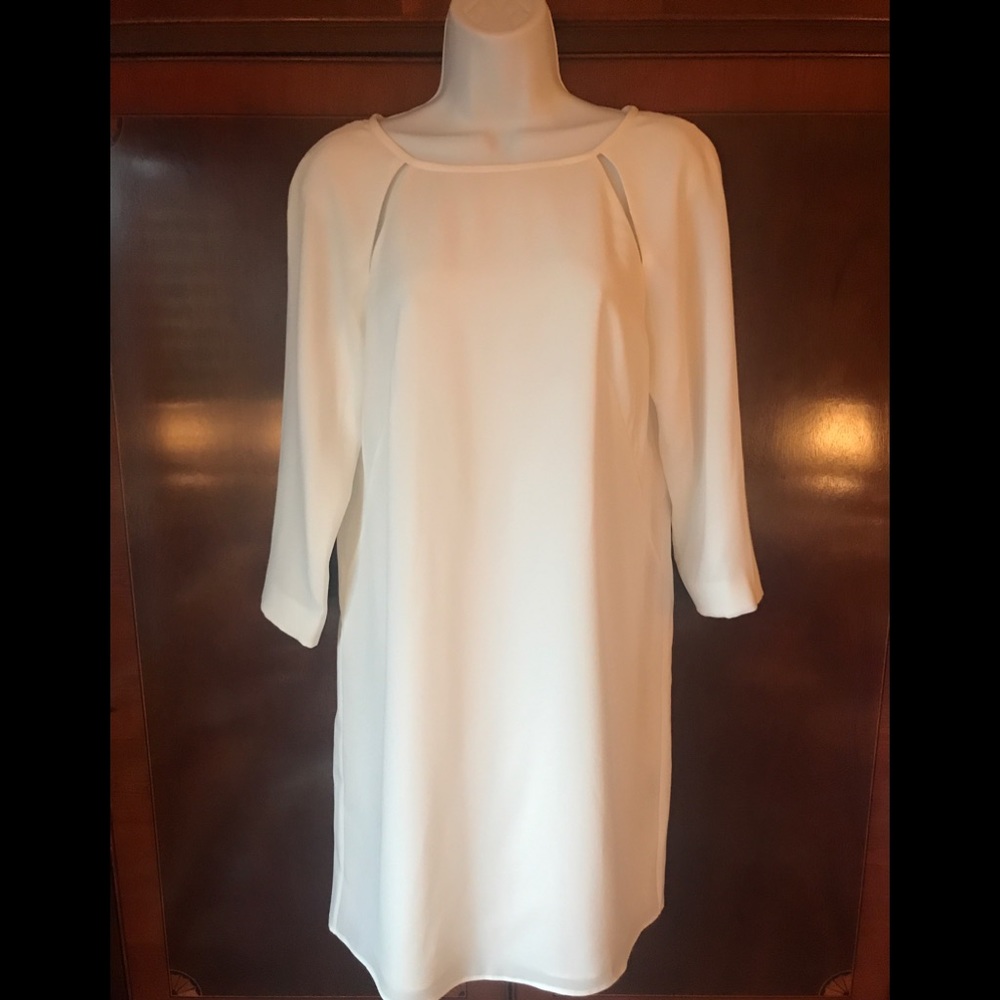 TIBI Alison Peek a Boo Dress Winter White Size 4